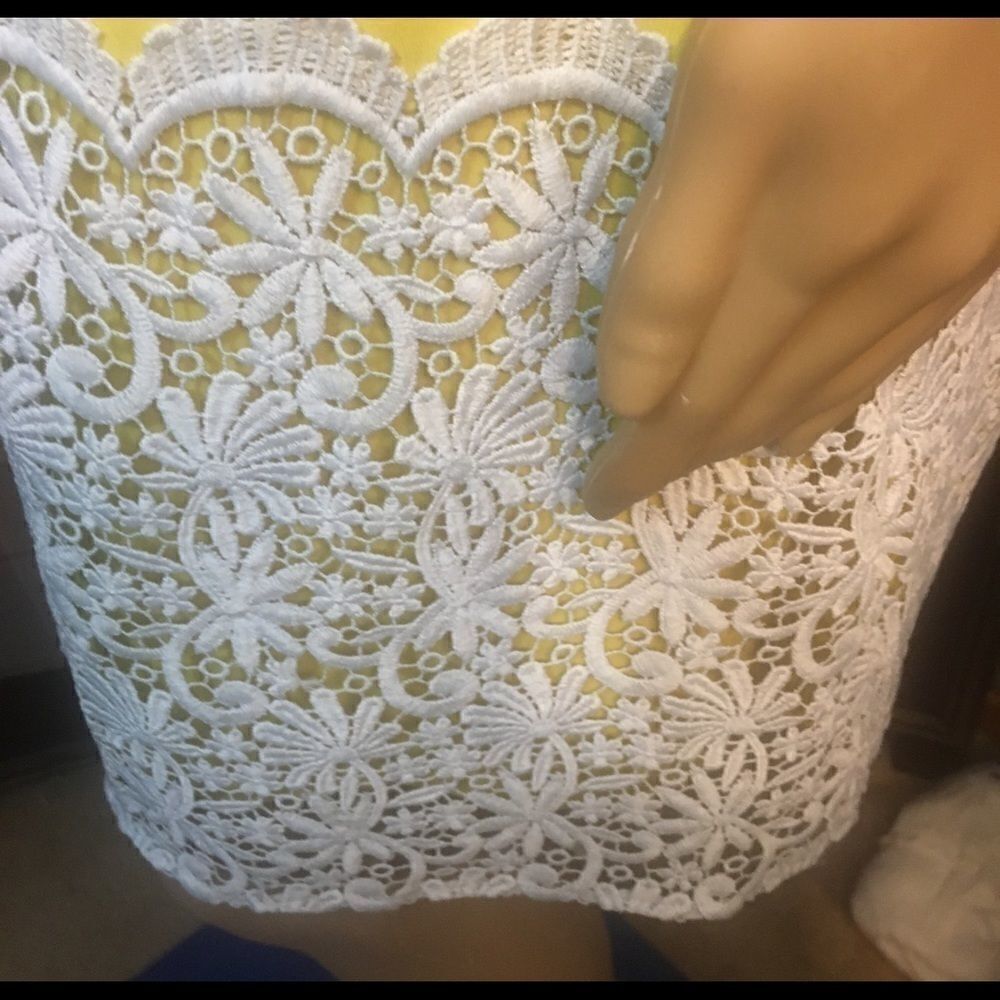 Gianni Bini Sheath Dress Yellow with Lace - Picture 6 of 10